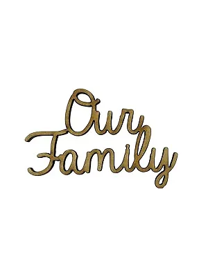 6x Our Family Words 5cm Wood Craft Embelishments Laser Cut Shape MDF • £3.15
