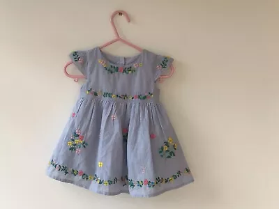 Marks & Spencer Baby Dress 0-3 Months Chambray Embroidered Floral BNWT  • £5.50