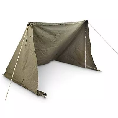 Military Half Pup Tent Shelter Od Green Canvas Camping Kit Survival Vietnam  • $99.95