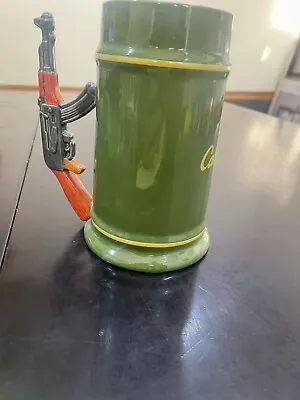 Cabelas Green Rifle Stein 30 Oz Mug With AK-47 Handle • $12