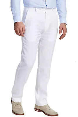 Lauren Ralph Lauren Mens UltraFlex Classic-Fit Linen Pants 42W X 30L White - NWT • $49.50