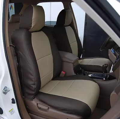 $159 • Buy Iggee S.leather Custom Fit Front Seat Covers For Acura Mdx 02-06 Black/beige