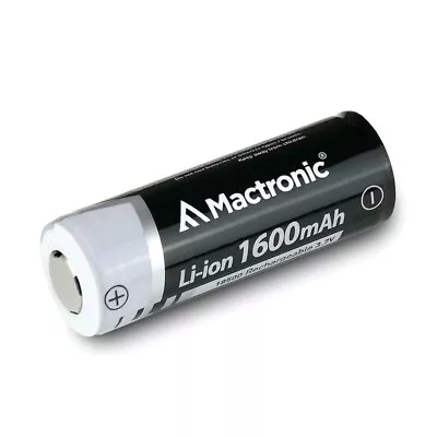 Mactronic 18500 Li-ion 1600mAh 3.7V Rechargeable Battery Lithium PROTECTED • £7.99