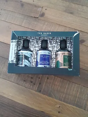 Ted Baker Mens Hair & Body Wash Trio Gift Set 3 X 250 Ml Hair & Body Wash Trio • £10.50