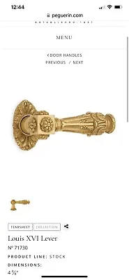 ANTIQUE PAIR PE Guerin Louis XVI Style No. 71730 Gold Doorknob Heavy Brass WRose • $550