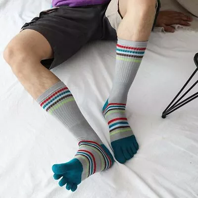 £5.65 • Buy Hosiery Anti-slip Five-Finger Socks Male Hosiery Toe Socks Middle Tube- Socks