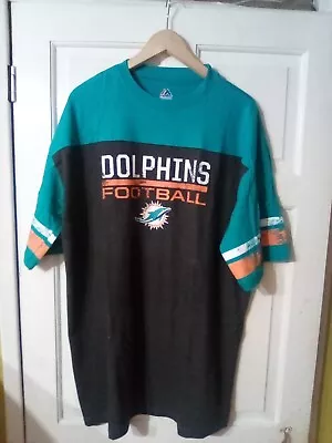 Miami Dolphins Majestic T-shirt - Size Xlt - Official Merchandise • £18