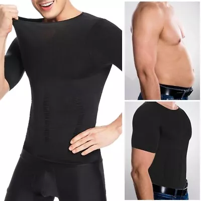 Men Slimming Body Shaper Tummy Control Shapewear Compression Shirt Tank Tops US • $16.79