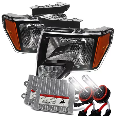 6000K HID/For 2009-2014 Ford F150 Polished Black Headlights Assembly Replacement • $130