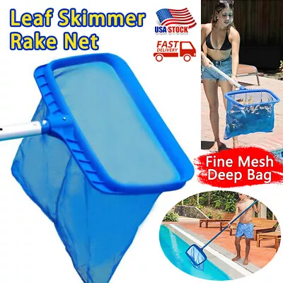 Heavy Duty Pool Skimmer Leaf Rake Net Catcher Cleaning Swimming Pool Deep Mesh • $15.99
