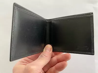 Coach Vintage Men's Black Leather Slim Billfold Wallet - Italy - NEW • $85