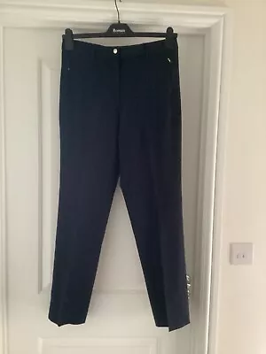 M&S Collection Ladies Dark Navy Smart Office Casual Trousers Size 12 Vgc • £5
