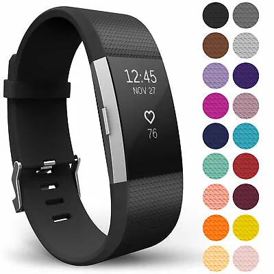 For Fitbit Charge 2 Band Silicone Strap Smart Watch Replacement Wristband Band • $10.91