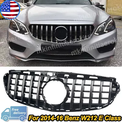 Chrome+Black GT Style Front Grille Grille For 2014-2016 Mercedes W212 E300 E350 • $91.19