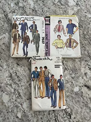 Vtg Lot Of 3 Butterick McCall SEWING Pattern Men's • $14.99