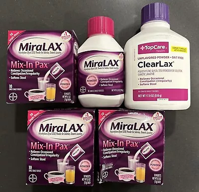 MiraLAX/ClearLax Laxative Powder Mix-In Pax 30Each/8.3oz/17.9oz  Bb 10/24 • $38.99