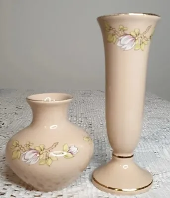 Sadler Magnolia Bud Vases. Beautiful Pair In Good Condition No Chips/crazing • £7