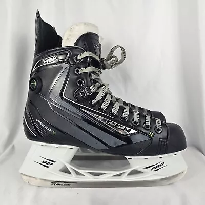 READ CCM Senior Adult Ice Hockey Skates 42K Pump Ribcor Size 8.5-9 Mens Black • $79.99