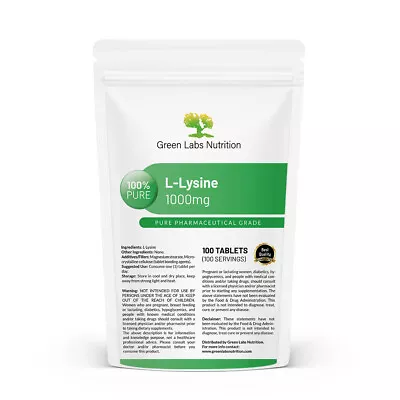 L-LYSINE 1000mg TABLETS Antiacabolic Tissue Repair Regeneration • $22.79