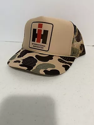 Vintage International Harvester Hat Trucker Hat Adjustable Camo Tractor Cap Farm • $18.95