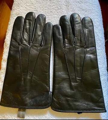 Joseph A. Bank Full Grain Leather Fleece Lined Gloves Touch-Screen Compatible • $19.99