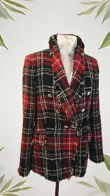 Zara Tartan Blazer Country Races Medium 10 • £35