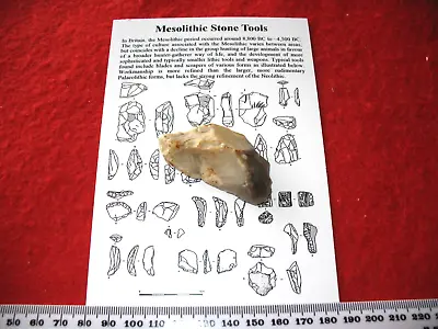 Mesolithic Flint Stone Age Tool Knife Scraper Spear Arrow UK Find #1 • $6.22