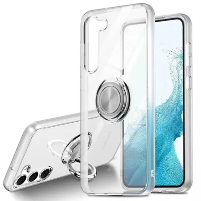 Clear Crystal TPU Case Cover Ring Kickstand For Samsung S23 S22 S21 S20 Note 20 • $15.38