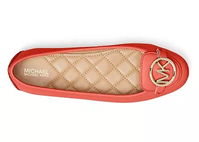 Size 6 MK Michael Kors Lillie Leather BALLERINA Flat Sea Coral NIB BRAND NEW • $40