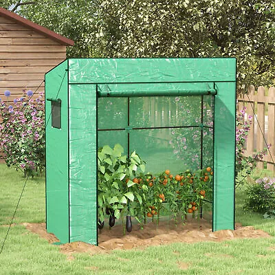 Lean-to Greenhouse Portable Walk-in Tomato Growhouse W/ Roll-up Door • £33.99