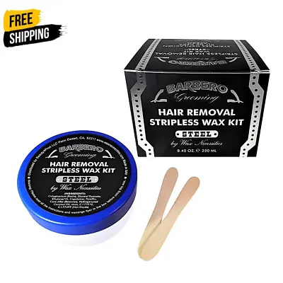 Barbero Grooming Microwavable Hair Removal Stripless Wax Kit Steel 8.45 Ounces B • $23.33