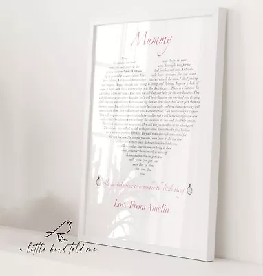Mummy Nan Grandma Love Heart Personalised Poem Print - Gift For Any Occasion • £17.49