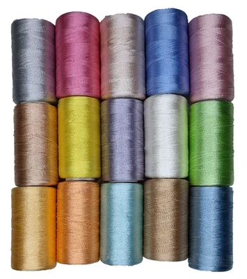 £6.99 • Buy 15 Spools Of Machine Silk Embroidery Threads For BROTHER ,JANOME | UK BEST