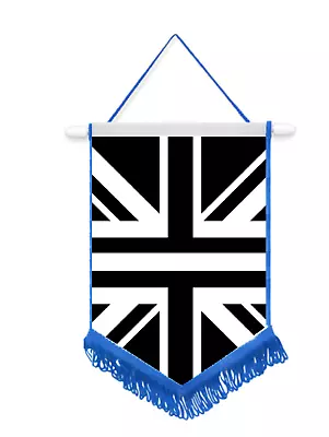 Thin White Line Union Jack Car / Wall Pennant With Blue Border Great Souvenir  • £9.99