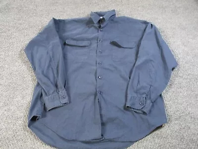 VTG Ralph Lauren Shirt Mens XL Extra Large Blue Zipped Pockets Cotton Casual • $6.78