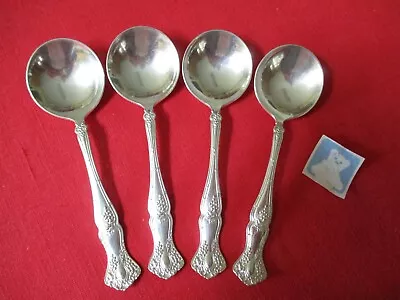 (4) 1847 Rogers Triple X Silverplate Bouillon Spoons 1904 Vintage   Stk#L • $29.99