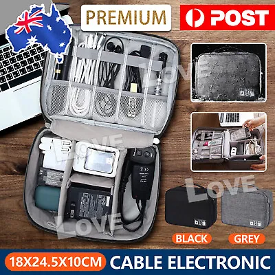 $13.45 • Buy Electronic Accessories Cable Bag Organizer Travel Pouch Storage Cases Charger AU