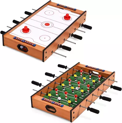 Multi Game Table 2 In 1 Combo Mini Game Table Top W/Soccer Slide Hockey Wood  • $96.99