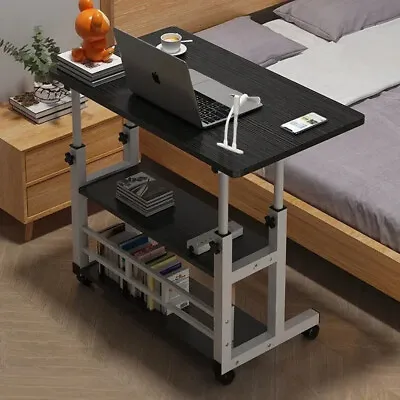 Folding Over Bed Table Dining Tray Laptop Stand Computer Desk +USB Fan LED Light • £13.94