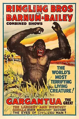 1938 Gangantua Gorilla - Vintage Style Circus Poster - 20x30 • $30.27