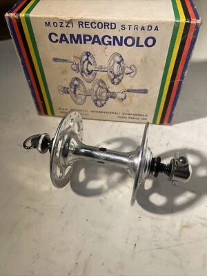 $120 • Buy NOS Vintage Campagnolo Record High Flange Front Hub 36 H + QR Skewers