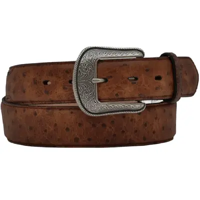 3D Belt Co. Men's Ostrich Print Leather Belt Brown NEW **Line On The Belt 36 • $29.99