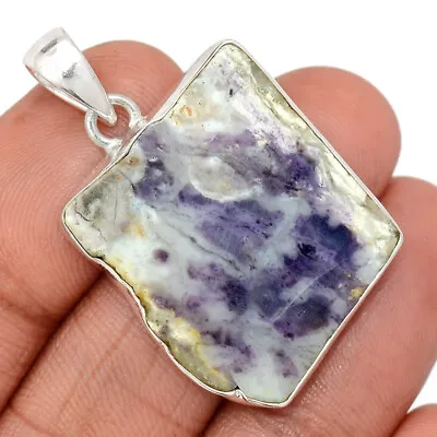Natural Violet Flame Opal Slice - Mexico 925 Silver Pendant Jewelry CP34055 • $15.99