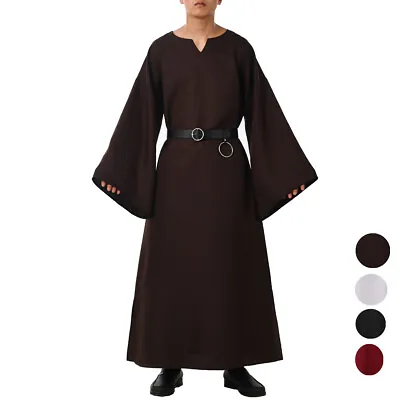 Medieval Men Ritual Robe With Belt Halloween Wicca Pagan Ritual Cosplay Costume • $37.99