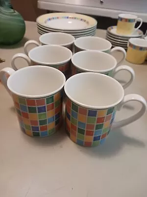 Set Of 6 VILLEROY AND BOCH TWIST ALEA LIMONE COFFEE CUPS MUGS • $85.99