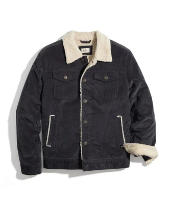 $130 • Buy Marine Layer Boise Cord Sherpa Trucker Shirt Jacket In Blue Graphite Men's M/L