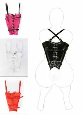 $22.99 • Buy PU Leather Arm Binder Body Harness Sleeves Arm Restraint Gloves Straight Jackets