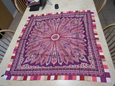 $9.99 • Buy TALBOT'S Silk Scarf Multi Color Purples And Pinks, Etc., 35  X 36 