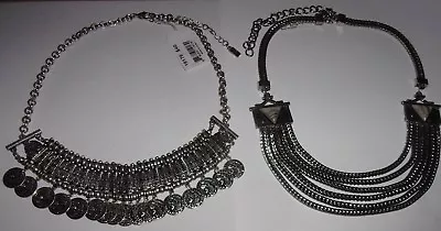 One Vivi Heavy Silvertone Metal Necklace Select Style Mrp $40 New With Tag  • $5.95