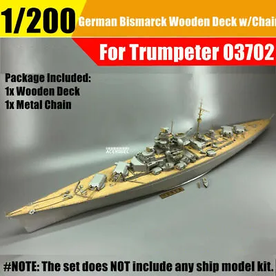 1/200 German Bismarck Battleship Wooden Deck W/Metal Chain For Trumpeter 03702 • $49.85